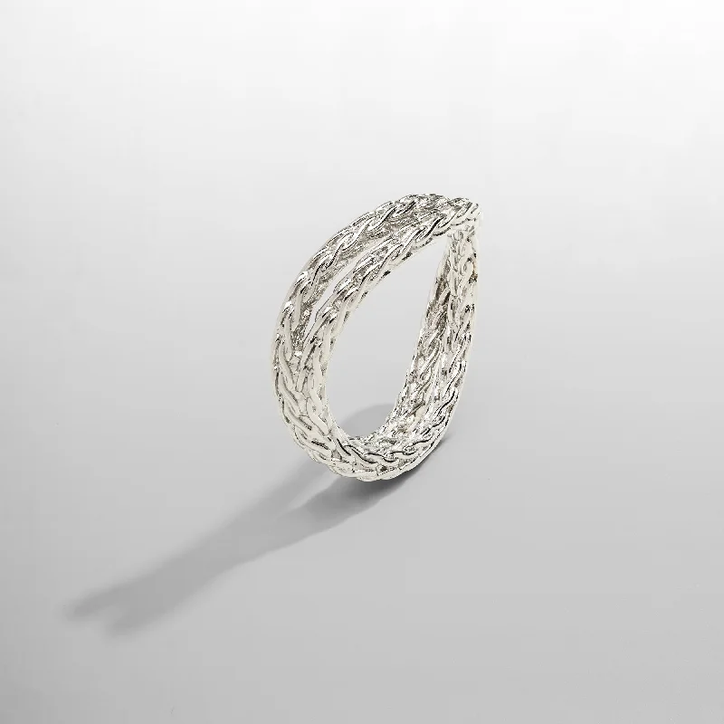 Vintage Silver Ring-Rope Wrap Ring (Silver)