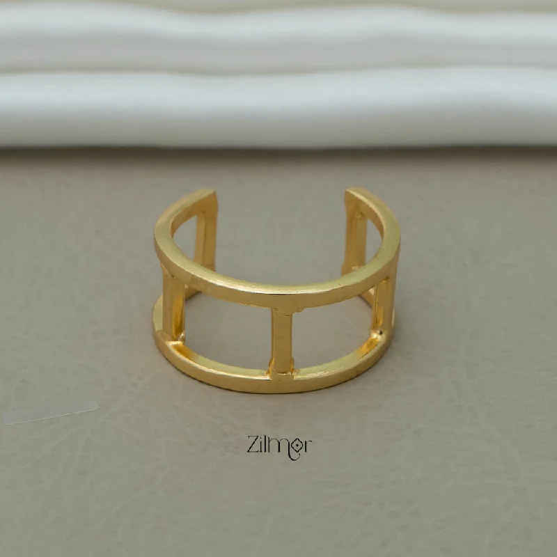 Men’s Wedding Band with Diamonds-AS101274 - Gold Plated Ring