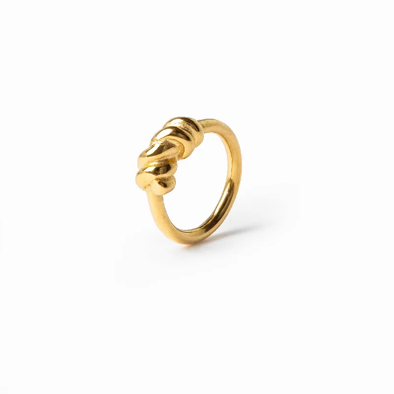 Engagement Ring with Side Stones-Free Barbed Wire Ring - Gold