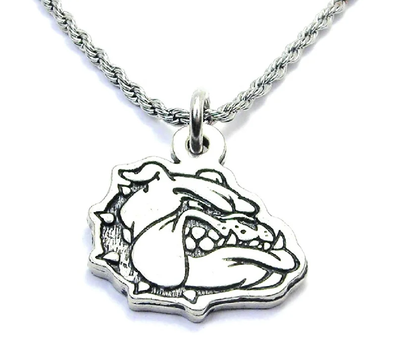 Nature Inspired Necklace-Angry Bulldog Single Charm Necklace