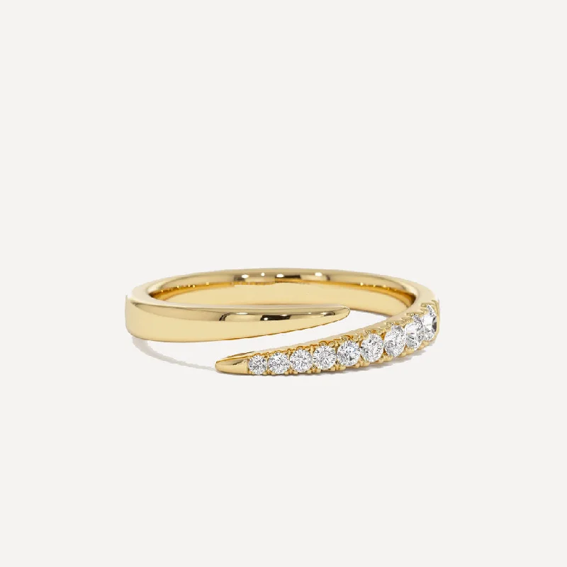 Art Deco Diamond Ring-18K Gold Wraparound Diamond Ring