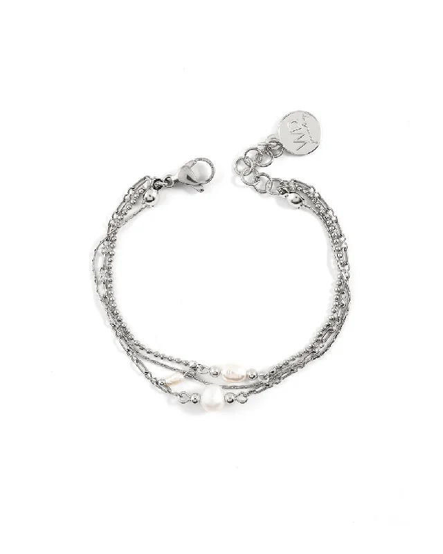 Colorful Bead Bangle-Andrina Silver Bracelet