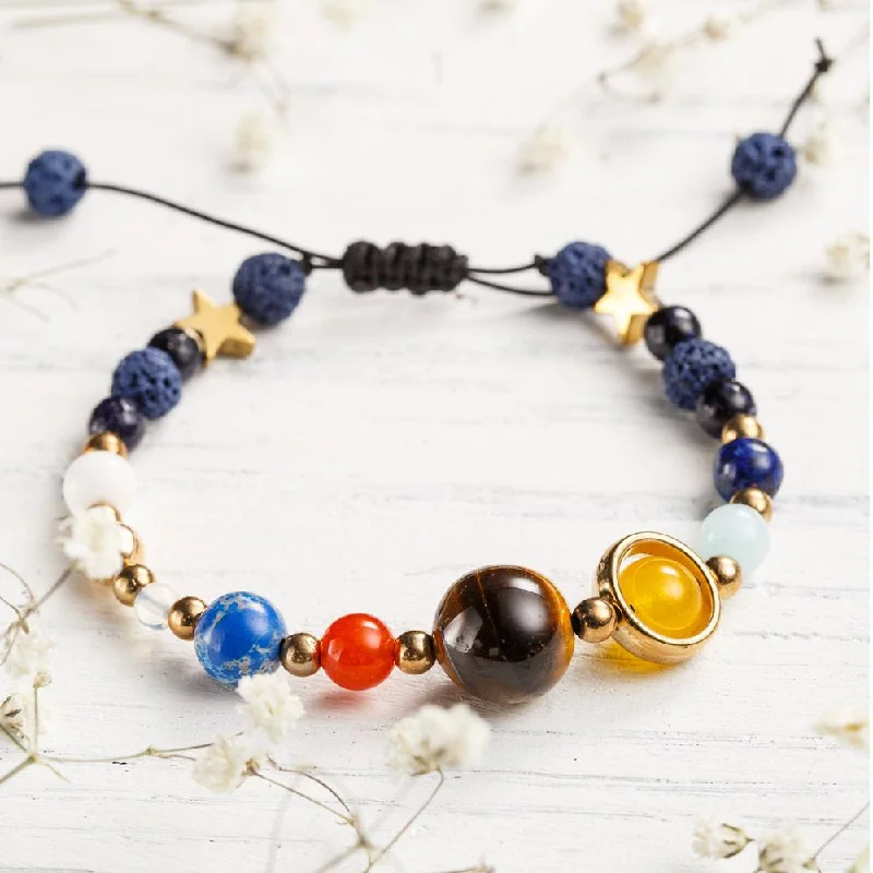 Sterling Silver Bracelet for Women-Solar System Bracelet