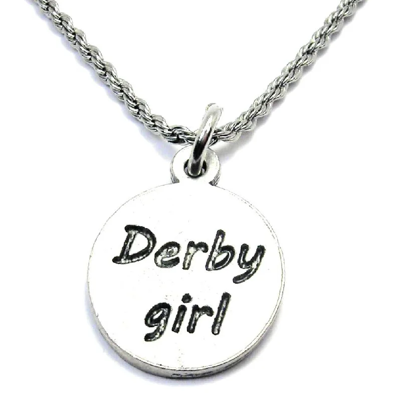 Retro Gold Necklace-Derby Girl Single Charm Necklace