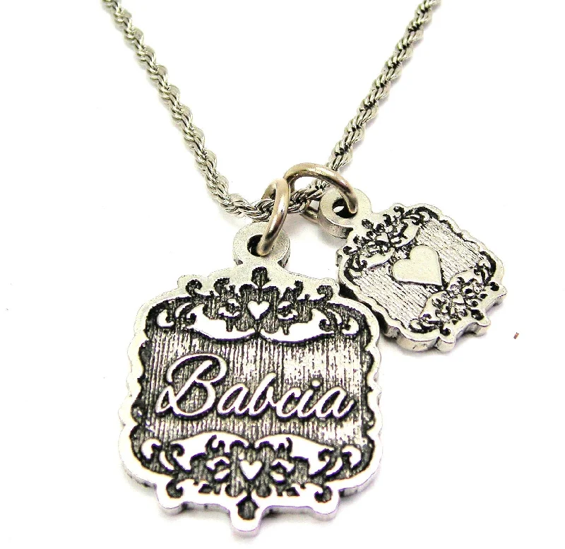 Gold Chain Necklace for Men-Babcia Victorian Scroll With Victorian Accent Heart 20" Chain Necklace