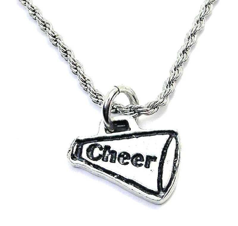 Dainty Silver Necklace-Cheer Horn Megaphone Single Charm Necklace