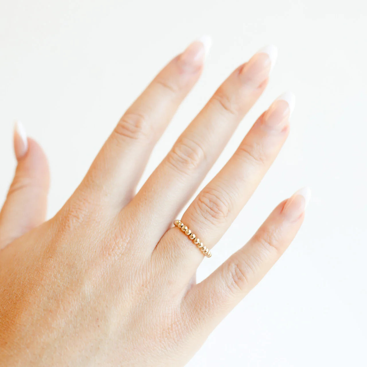 Personalized Promise Ring-Beaded Blondes | Ella 2.5MM Beaded Band Ring in Gold