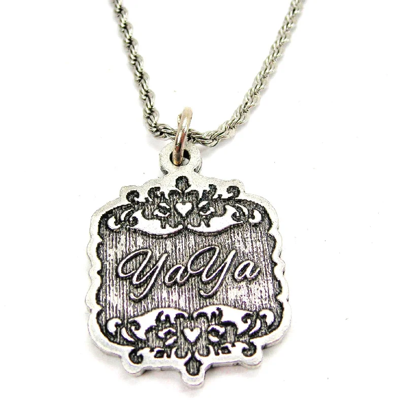 Women’s Chain Necklace-YaYa Victorian Scroll Single Charm Necklace