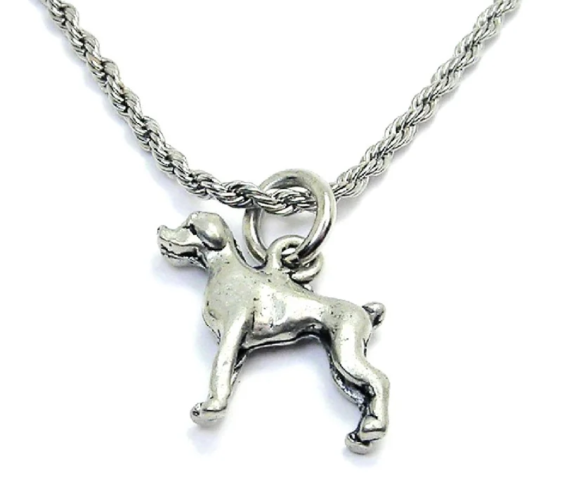 Wedding Necklace for Bridesmaids-Dog Boxer Single Charm Necklace