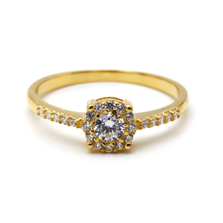 Platinum Wedding Ring-Real Gold Exquisite Luxury Solitaire Stone Ring with Regal Design 0377 (SIZE 8) R2531