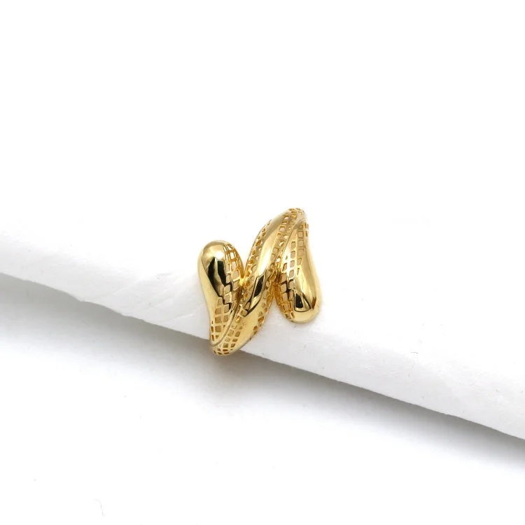 Personalized Ring with Initials-Real Gold Net Teardrop Ring 0286 (Size 5) R2648