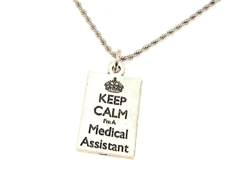 Trendy Choker Necklace-Keep Calm I'm A Medical Assistant Single Charm Necklace