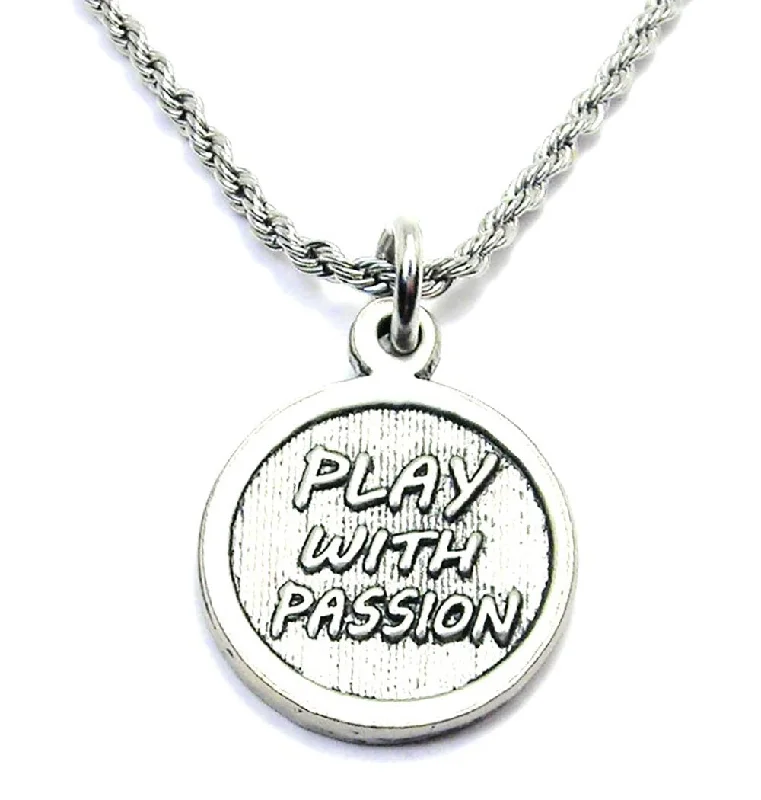 Customizable Gold Necklace-Play With Passion Single Charm Necklace