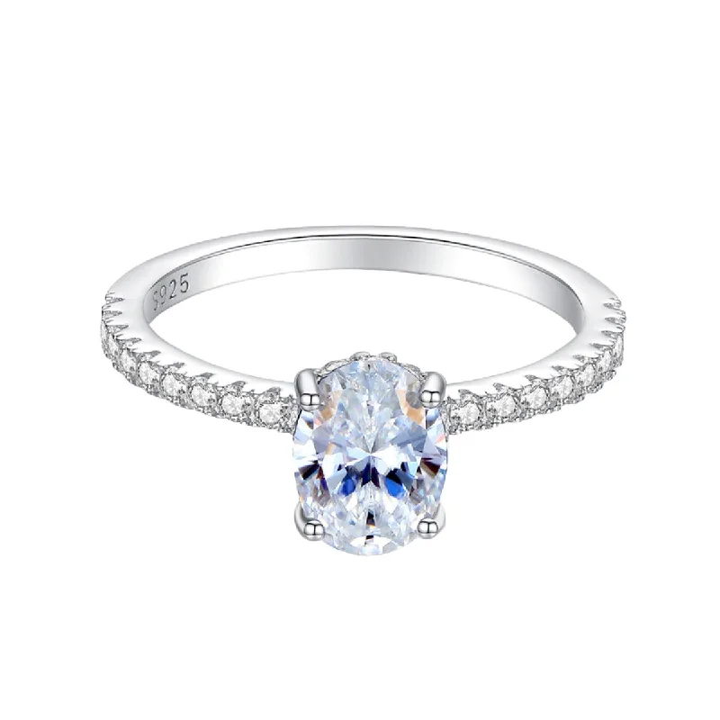 Sapphire Ring for Women-1.2 Carat Oval Diamond Ring | S925 | Moissanite