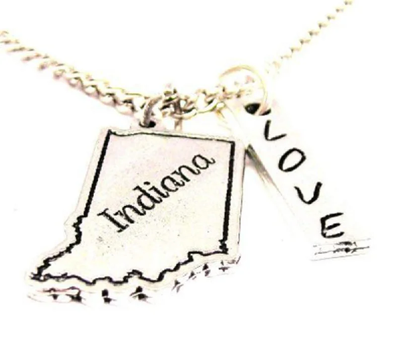 Multicolor Pendant Necklace-Indiana State Love Stick Necklace