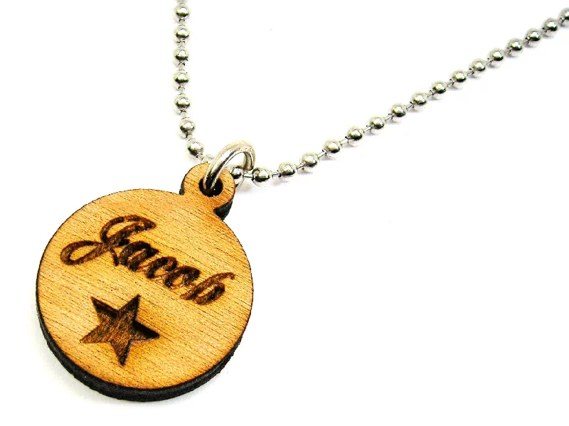 Handmade Gold Necklace-Custom Name With Star Charm Necklace