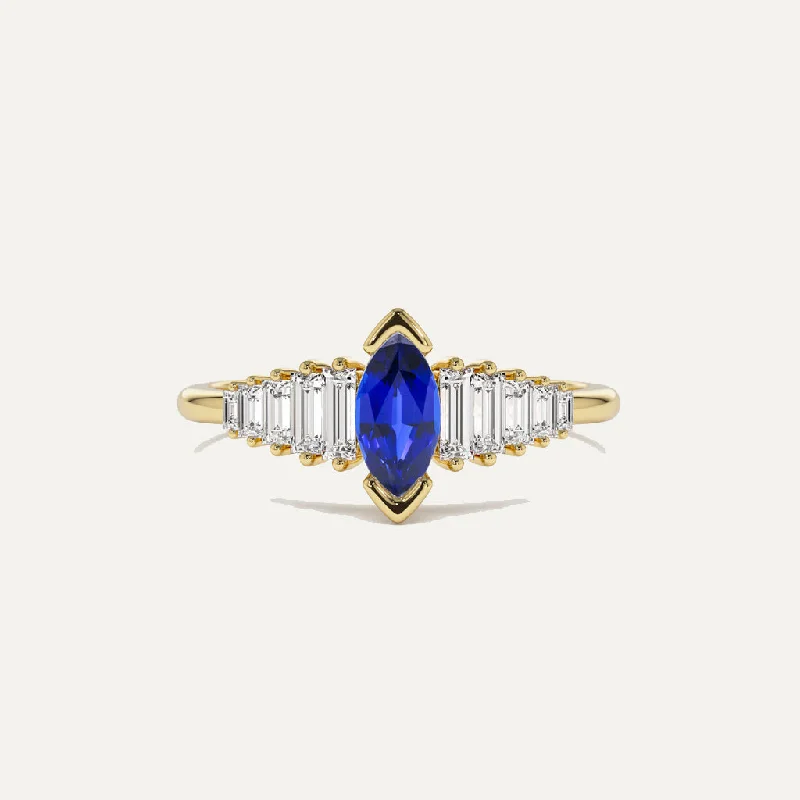 Couples Matching Rings-18K Gold Ultimate Sapphire & Diamond Ring