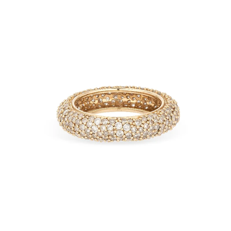 Couples Matching Rings-Pavé Diamond Eternity Tube Ring