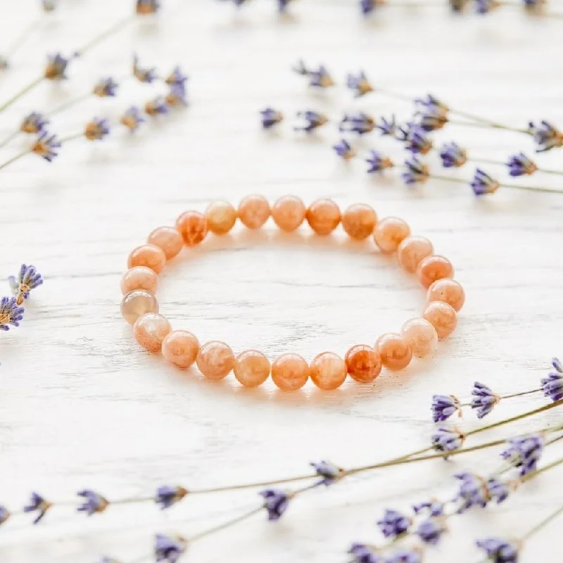 Natural Gemstone Charm Bracelet-Powerful Sunstone Bracelet