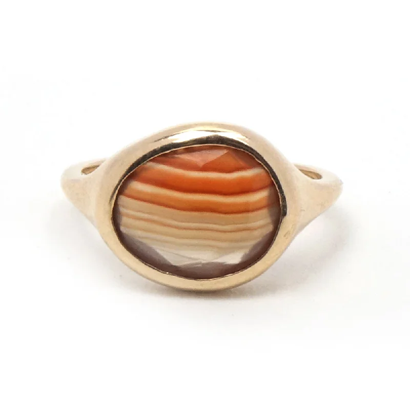 Luxury Wedding Band-Freeform Carnelian Signet Ring