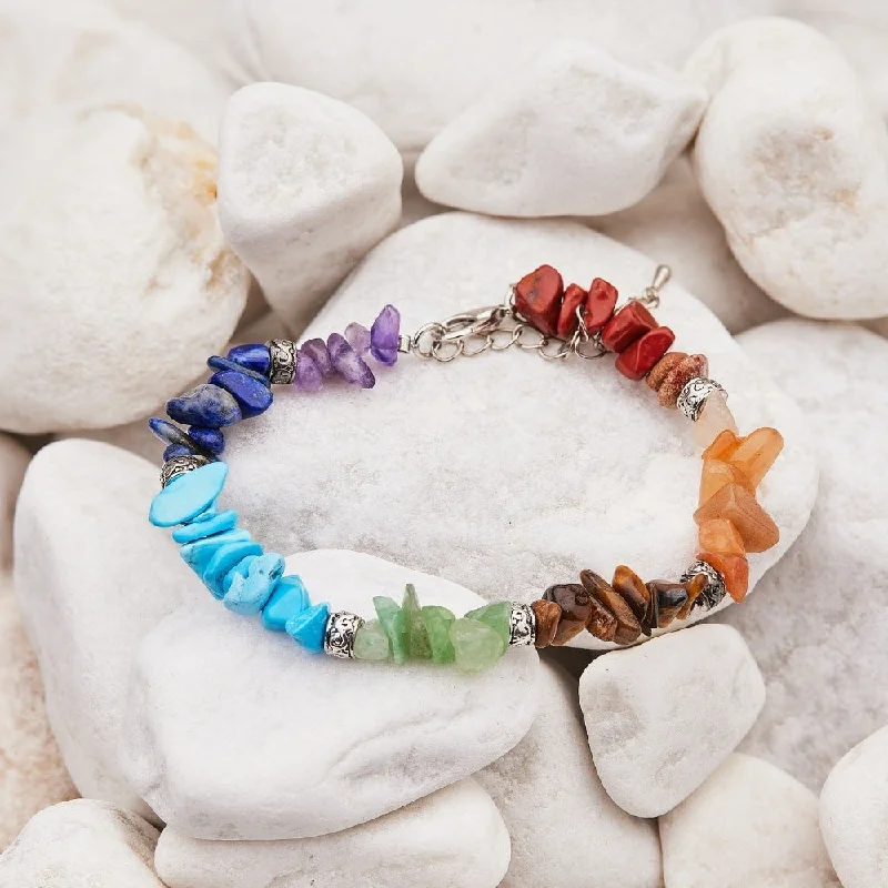 Birthstone Bracelet for Mom-7 Chakra Gemstone Adjustable Bracelet