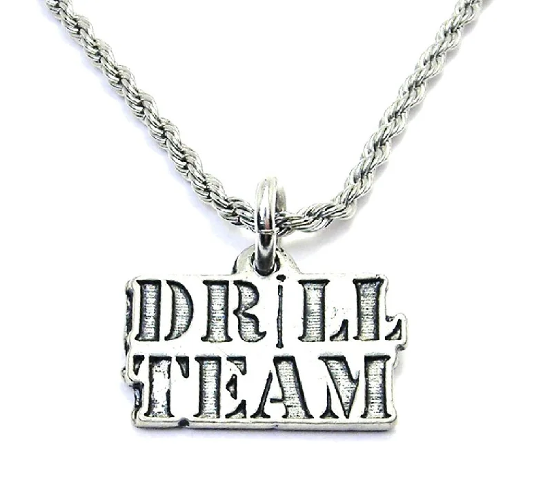 Simple Chain Necklace for Women-Drill Team Single Charm Necklace