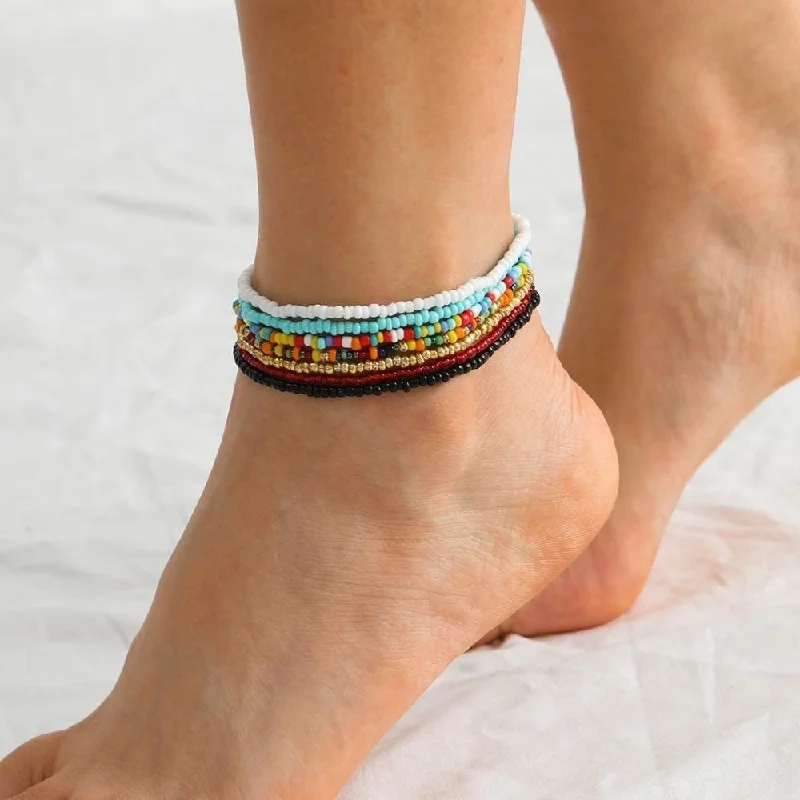 Gold Bead Bracelet-Hippie Ankle Bracelet