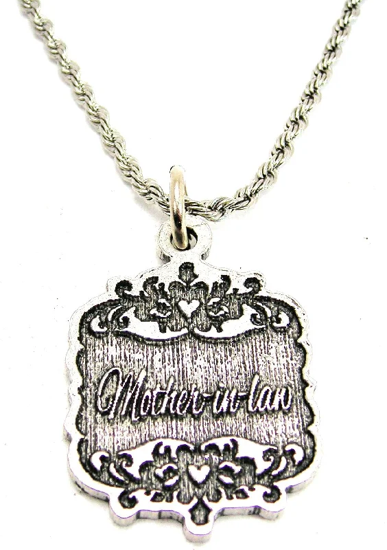 Designer Diamond Necklace-Mother-In-Law Victorian Scroll Single Charm Necklace