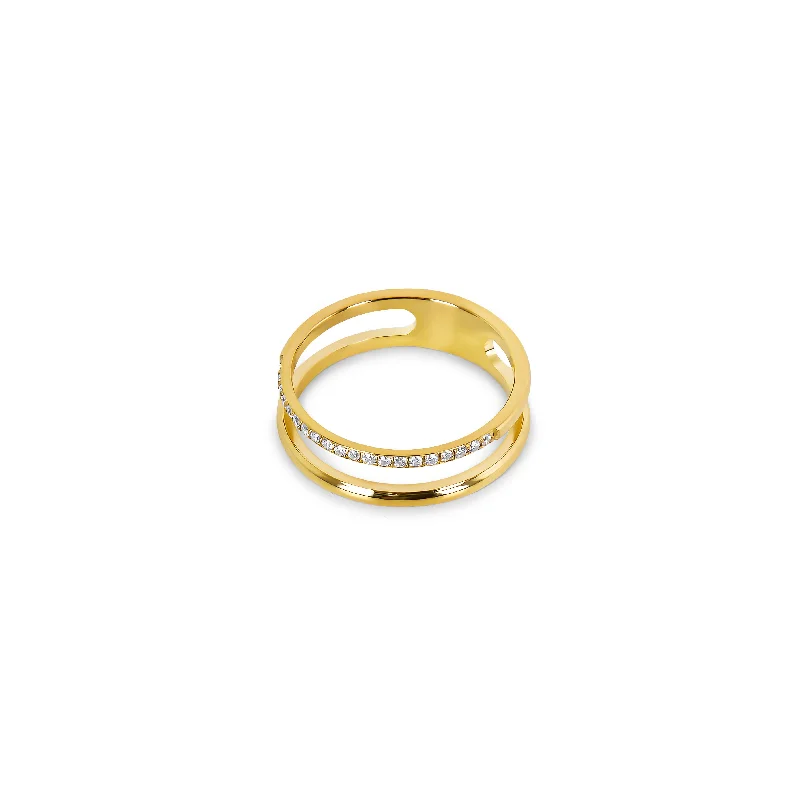 Handmade Promise Ring-Vienna Double Ring - Gold