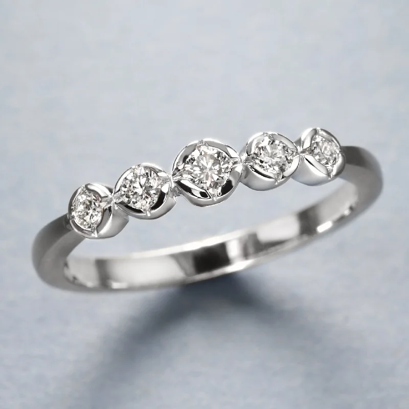 Dainty Engagement Ring-Twinkling Bezel Band