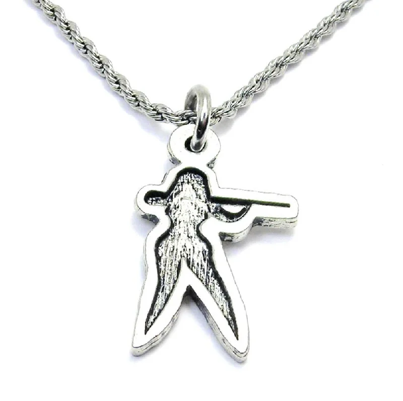 Stylish Long Necklace-Clay Shooting Girl Single Charm Necklace