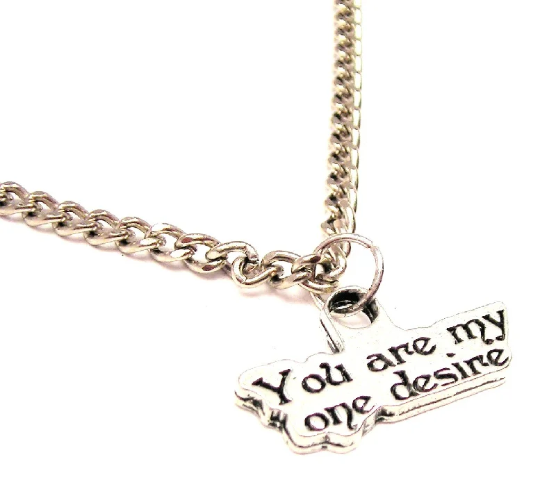 Large Pendant Gold Necklace-You Are My One Desire Single Charm Necklace