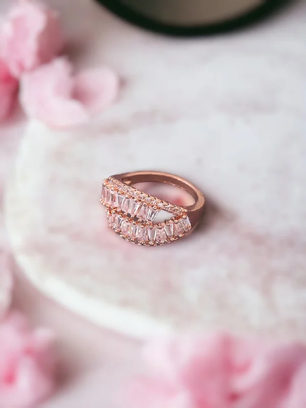 Luxury Wedding Band-Rose Gold Margot Zirconia Ring - EOSS