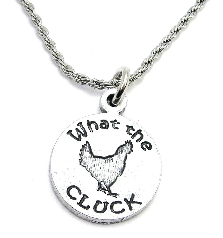 Gemstone Chain Necklace-What The Cluck Chicken Single Charm Necklace