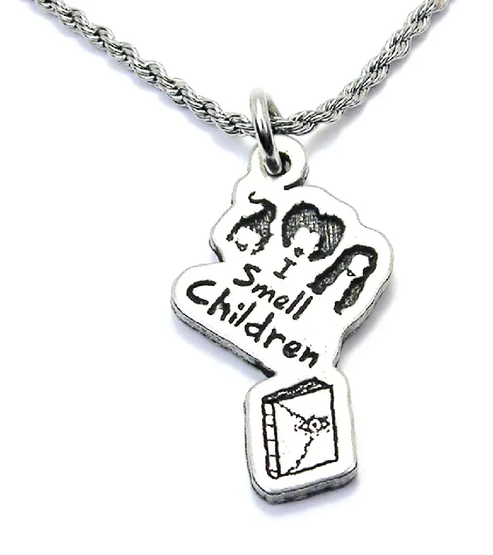 Artistic Statement Necklace-I Smell Children Three Witches Single Charm Necklace