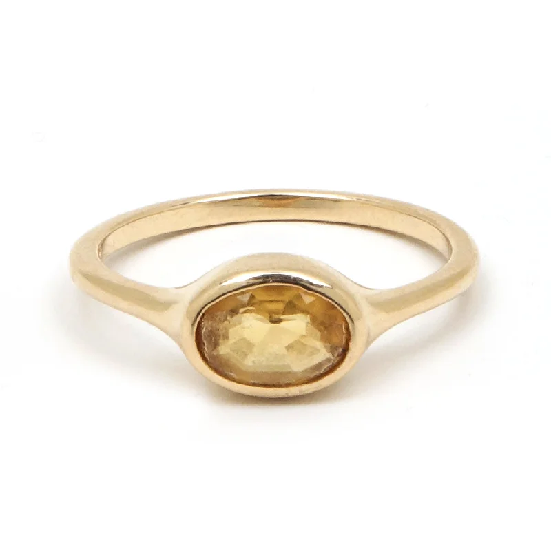 Oval Engagement Ring-Oval Citrine Ring