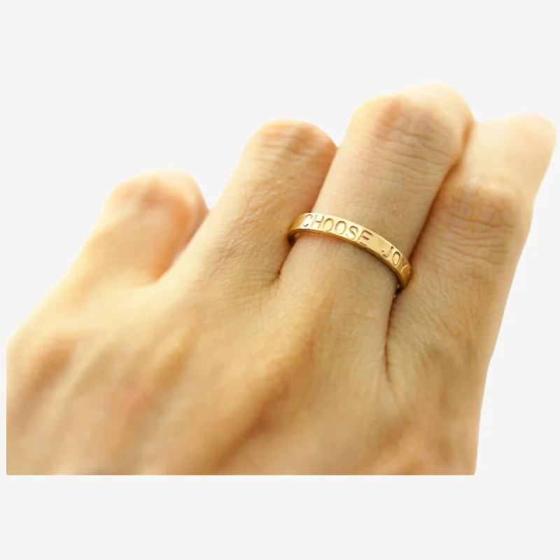 Trendy Stackable Rings-Personalized Thin Bar Ring, 3mm Ring