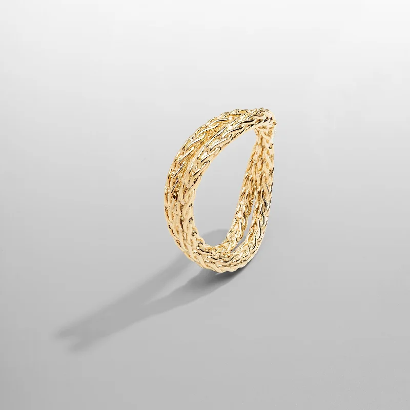 Customizable Engagement Ring-Rope Wrap Ring (Gold)