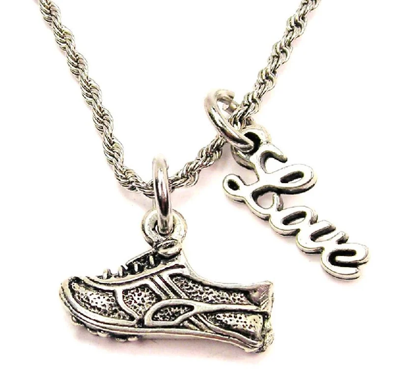 Layered Chain Necklace-Cleat 20" Chain Necklace With Cursive Love Accent