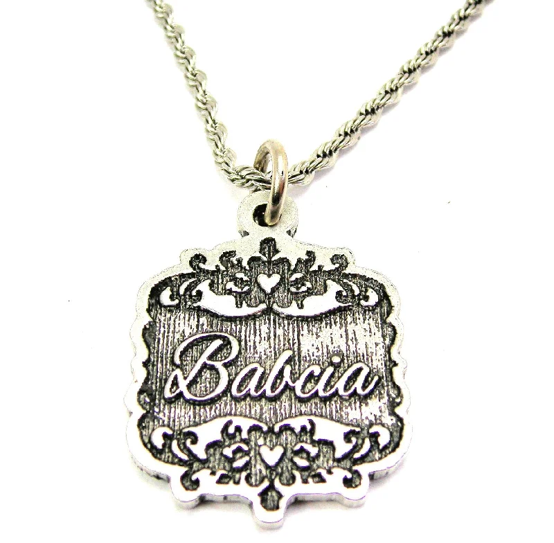 Long Pendant Necklace-Babcia Victorian Scroll Single Charm Necklace