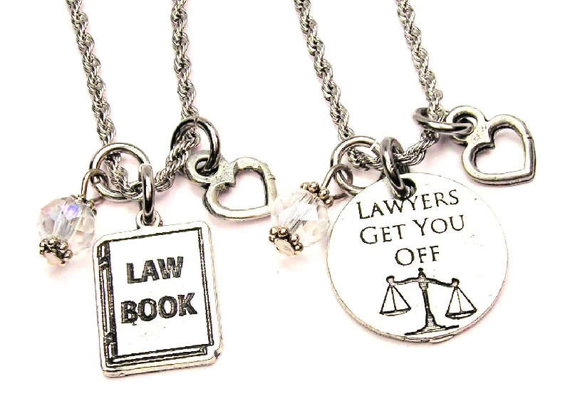 Diamond Pendant Necklace-Lawyers Get You Off Set Of 2 Rope Chain Necklaces