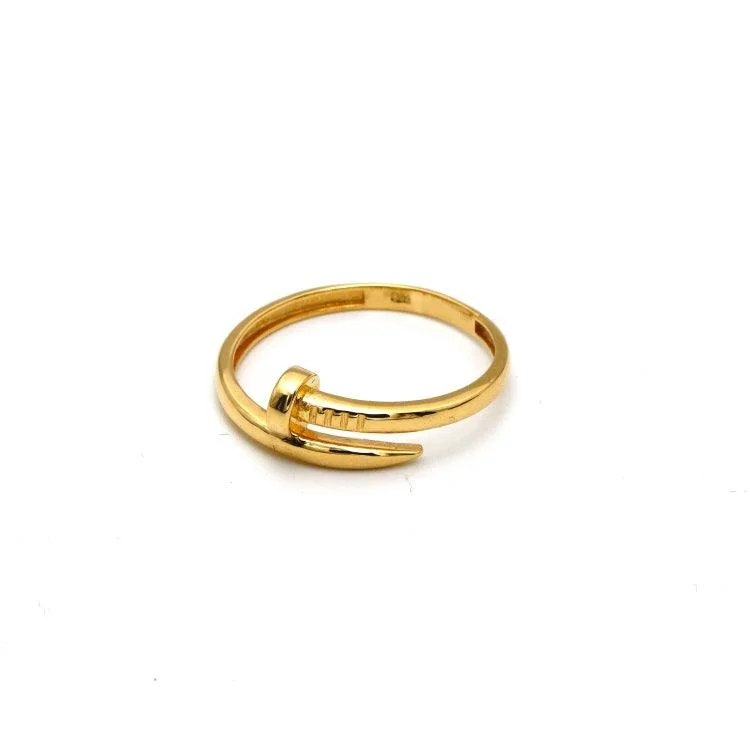 Diamond Cluster Ring-Real Gold Nail Plain Ring (Size 8) - Model GZJCT0851/3 R2603