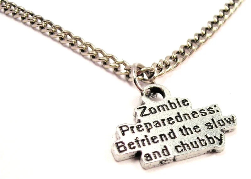 Statement Beaded Necklace-Zombie Preparedness: Befriend The Show And Chubby Single Charm Necklace