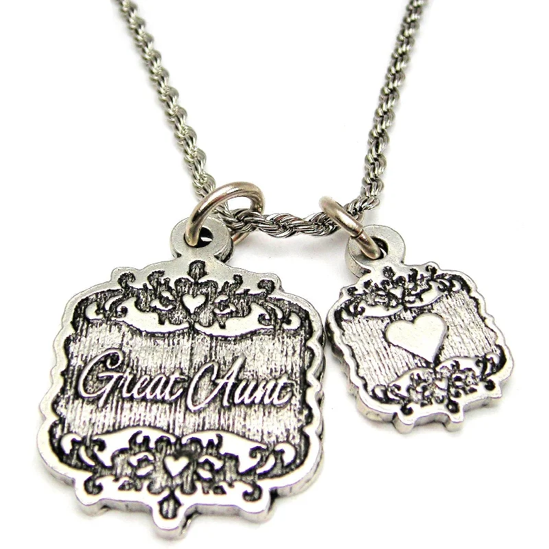 Bridal Necklace Set-Great Aunt Victorian Scroll With Victorian Accent Heart 20" Chain Necklace