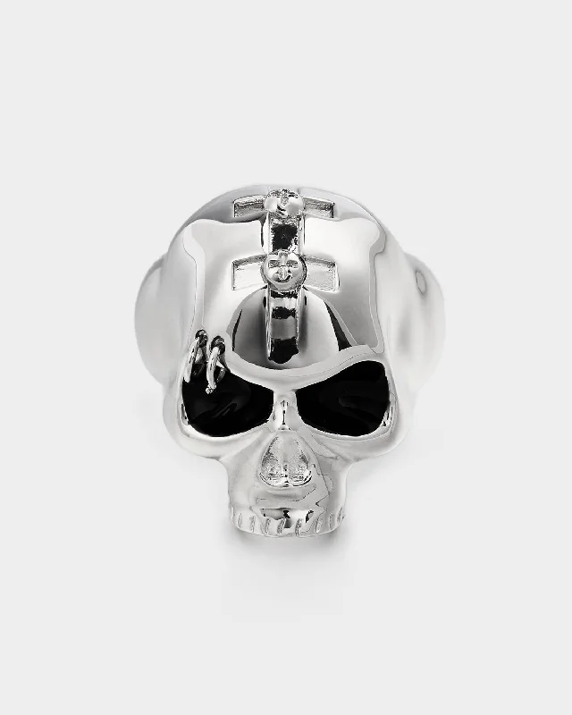 Vintage Engagement Ring-Silver Large Skull Ring