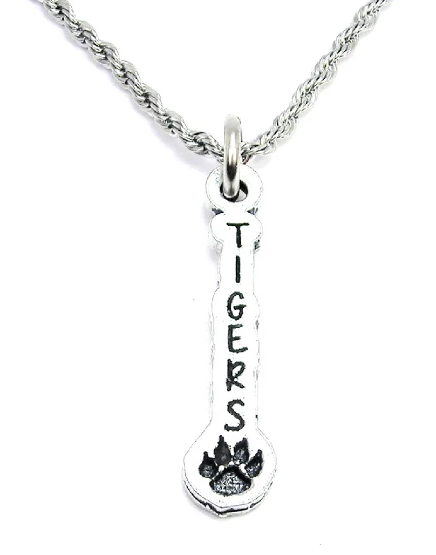 Colorful Crystal Necklace-Tigers With Paw Print Single Charm Necklace