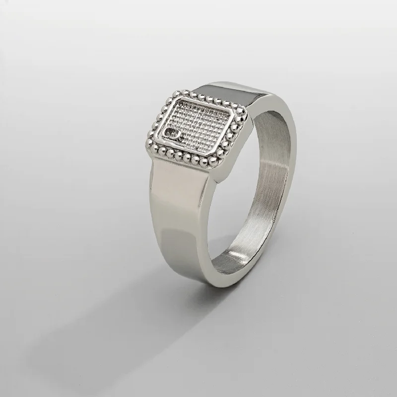 Stackable Rings for Women-Royal Signet Ring (Silver)