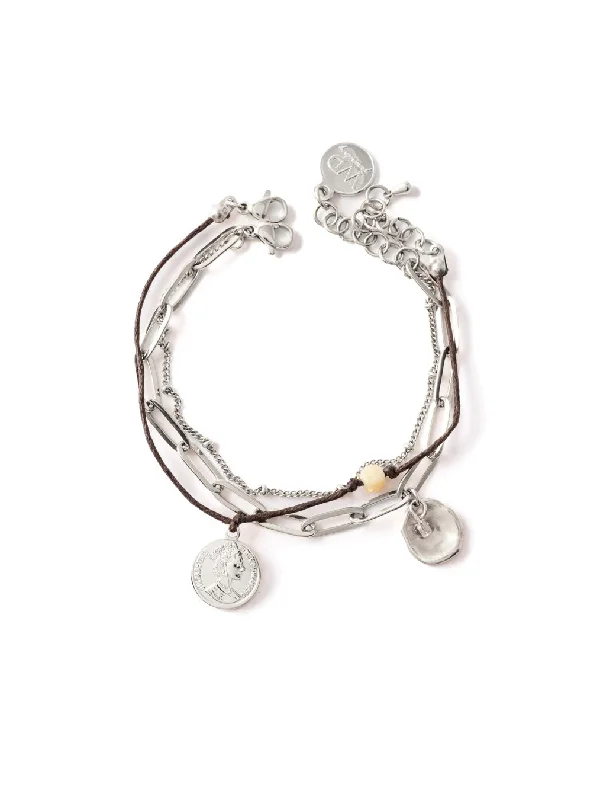 Custom Charm Bangle Bracelet-Renia Silver Bracelet