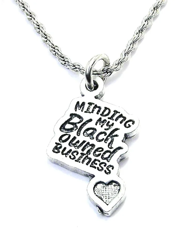 Adjustable Chain Necklace-Minding My Own Black Owned Business Single Charm Necklace