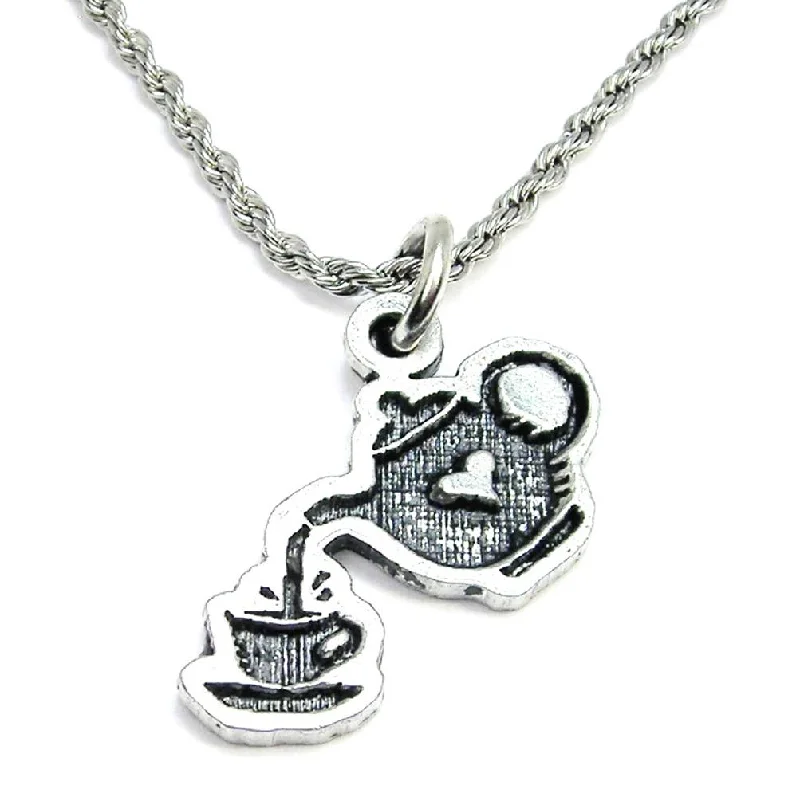 Custom Name Necklace for Gift-Adorable Tea Pot Single Charm Necklace